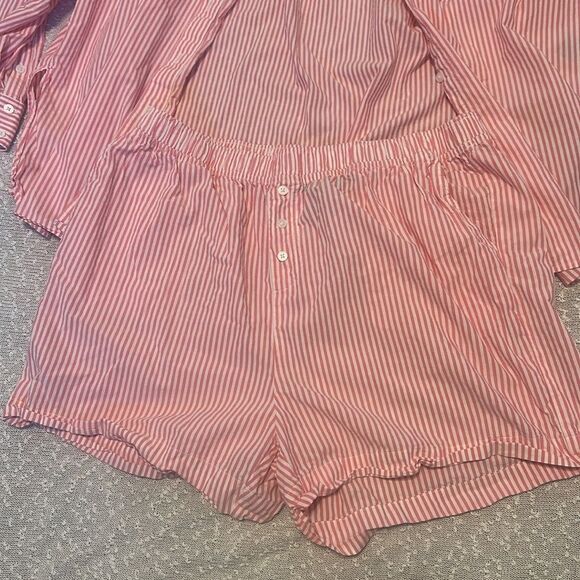 TORRID Cotton Boxer High-Rise Shorts Ready stripe honeysuckle size 0 12 Large - Picture 4 of 9